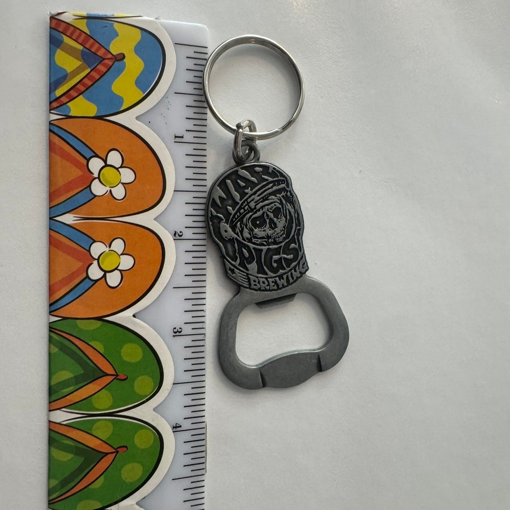 Warpigs‎ Brewing Metal Bottle Opener Keychain Skull Design
